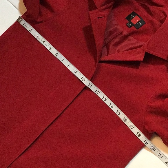 GALLERY PETITE RED TRENCH COAT WITH REMOVABLE BUTTON HOOD SZ PP - Picture 10 of 14